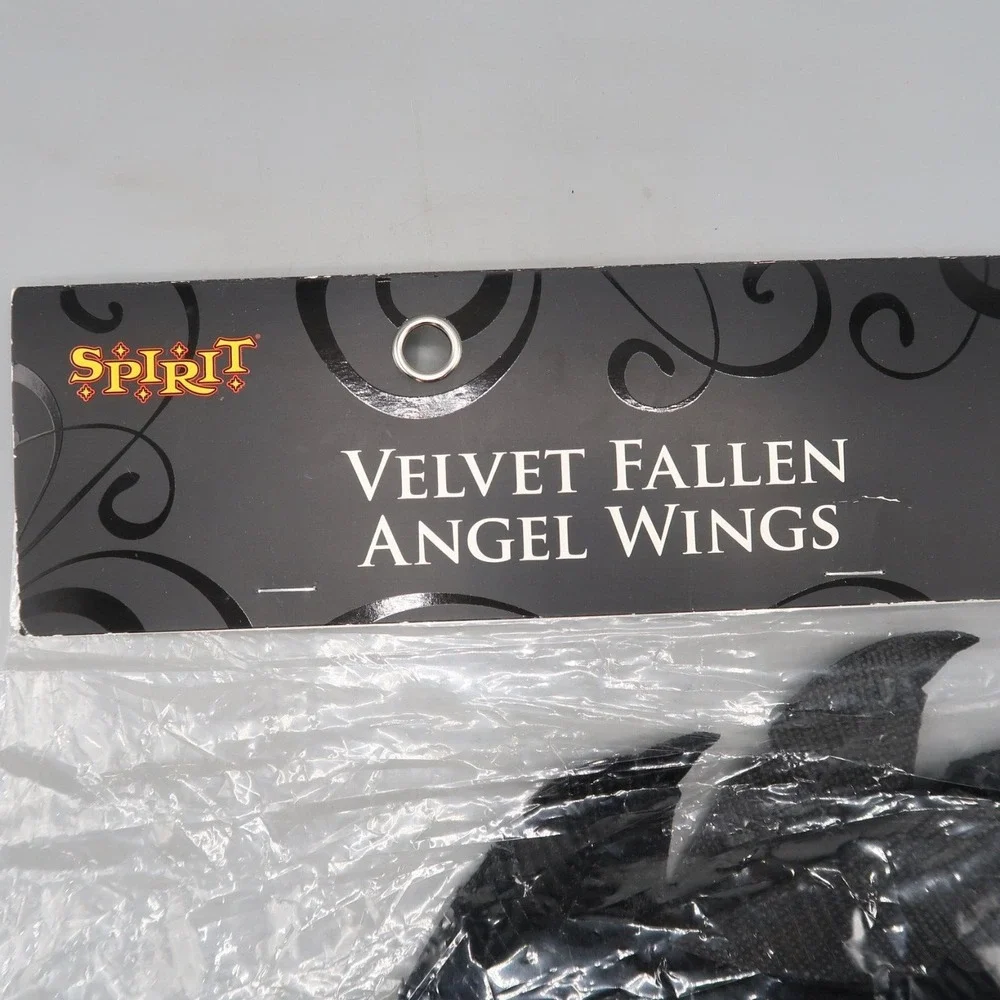 Spirit‎ Halloween Black Velvet Angel Wings Costume Cosplay Dress Up Gothic